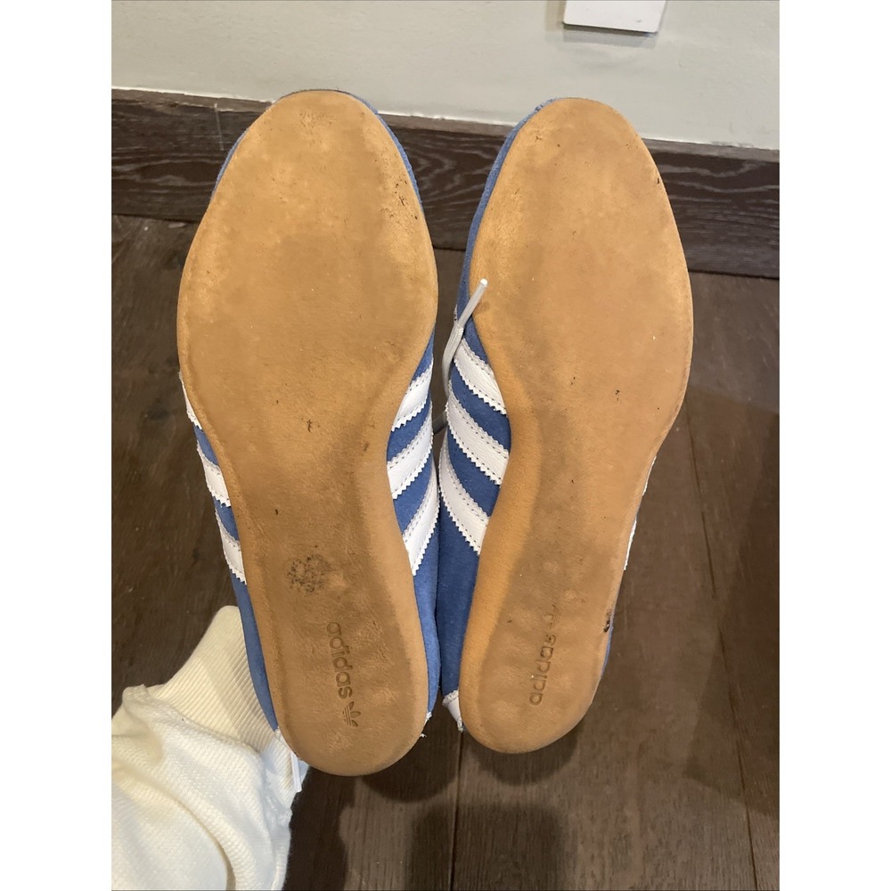 adidas Women’s Light Blue and White Suede Athletic Shoes - Picture 6 of 7